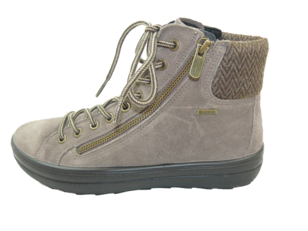 Legero - Damenschnürstiefel - Rot - Velour - GoreTex - Weite G Größe 8,0