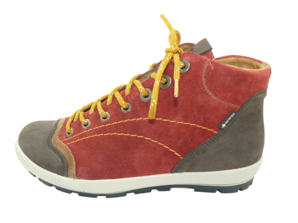 Legero - Damenschnürstiefel - Rot - Velour - GoreTex - Weite G