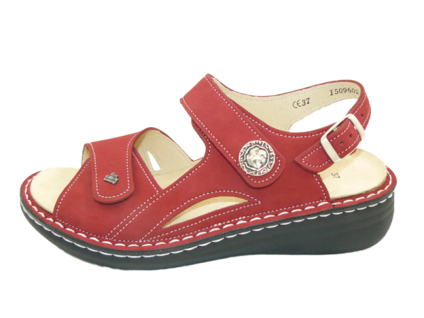 Finn Comfort Barbuda Damensandale Chili Nubuck  Größe 39