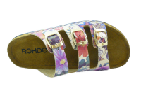 Rohde - Rodigo-D - Dreiriemensandale - Gold/bedruckt m. Blumen - Leder  Größe 41
