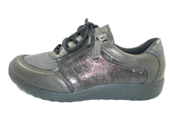 Waldläufer - M-Ira - Damenschnürschuh - Stretch - schiefer carbon - Weite M  Größe 6,5