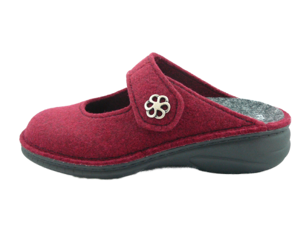 Finn Comfort Brig Damenpantolette Wollfilz Cassis