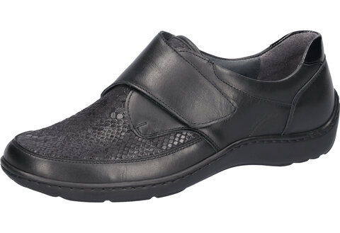 Waldläufer Henni Damenklettschuh Stretch schwarz Weite H
