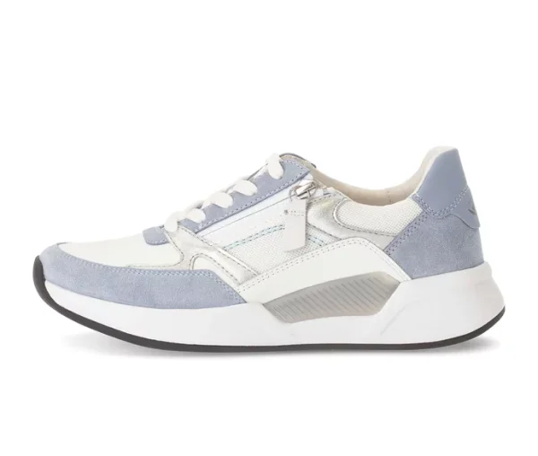 Gabor - Chev/MeshM/Dvel/Met - Damenslipper - weiss/lagune