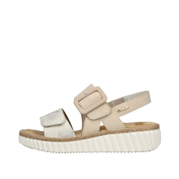 Rieker Damensandale beige-gold/perle