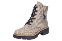 Rieker Damenschnürstiefel beige-schwarz/schwarz