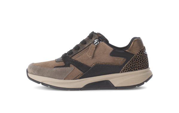 Gabor - Rollingsoft - Damenschnürer - Velour - nut/black/bronce