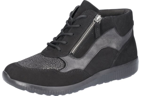 Waldläufer - M-Ira - Damenschnürstiefel - Bronx schwarz - Weite M