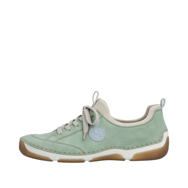 Rieker Damenslipper mint/bleu/perlcreme