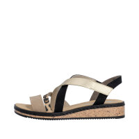 Rieker Damensandale shell/beige/lightgold/schwarz