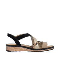 Rieker Damensandale shell/beige/lightgold/schwarz