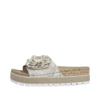 Rieker Damenpantolette offwithe-gold/muschel