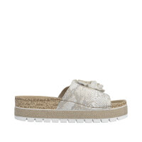 Rieker Damenpantolette offwithe-gold/muschel