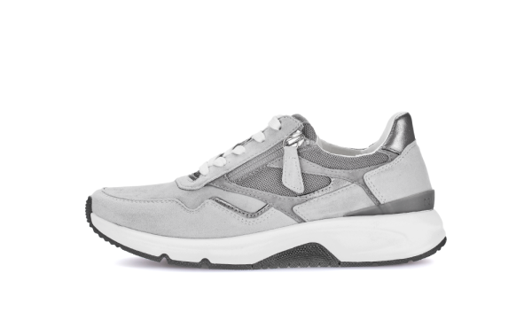 Gabor - Samt/Mesh/Perl. - Damenschnürer - lightgrey/steel