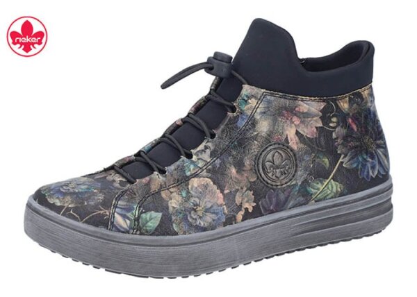 Rieker Damensneaker schwarz-pastell/antik/schwarz