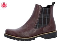 Rieker Damenstiefel brombeer/schwarz-karo