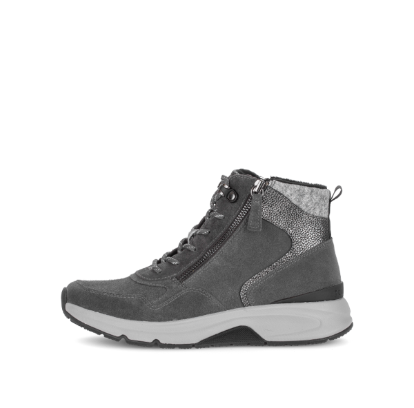 Gabor - Velour/Perl/Filz - Damenschnürstiefel - graphit (Flausch)